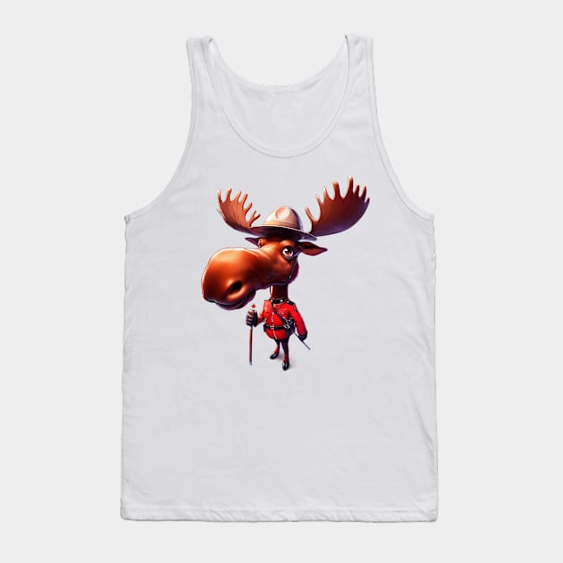 Canadian Mountie Moose Illustration Tank Top by Dmytro